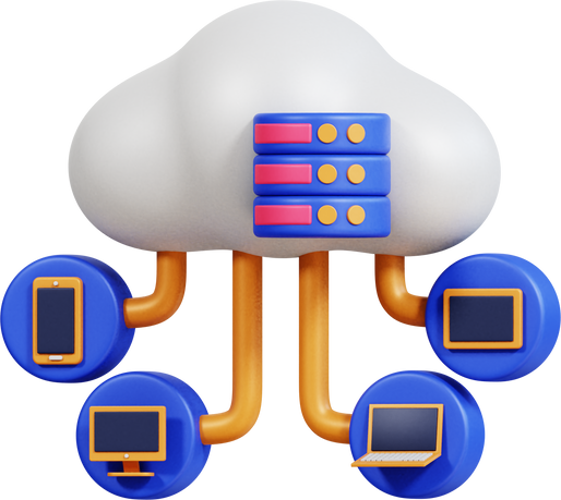 cloud data base 3d icon